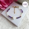 ORALIS || Bracelets Fait main en Acier Inoxydable, Opalite, Amethyste, Turquoise Africaine, Cornaline Ou Quartz Rose