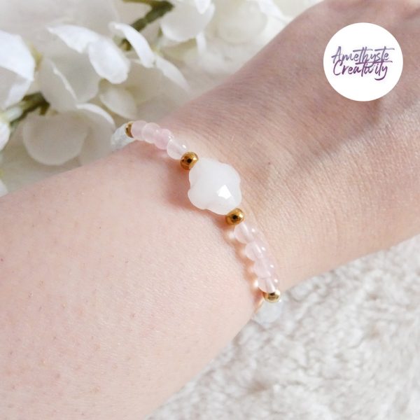 ORALIS || Bracelets Fait main en Acier Inoxydable, Opalite, Amethyste, Turquoise Africaine, Cornaline Ou Quartz Rose