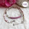 TELIA || Collier en Perles Céramiques avec pendentif Crocheté Fait Main en Perles « Miyuki » – Violet Parme