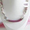 TELIA || Collier en Perles Céramiques avec pendentif Crocheté Fait Main en Perles « Miyuki » – Violet Parme