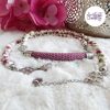 TELIA || Collier en Perles Céramiques avec pendentif Crocheté Fait Main en Perles « Miyuki » – Violet Parme