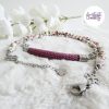TELIA || Collier en Perles Céramiques avec pendentif Crocheté Fait Main en Perles « Miyuki » – Violet Parme