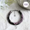 CHIC & ELEGANCE || Bracelet Crocheté Fait Main En Acier Inoxydable Et Perles “Miyuki” - Argenté, Noir, Mix Pink Candy