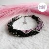 CHIC & ELEGANCE || Bracelet Crocheté Fait Main En Acier Inoxydable Et Perles “Miyuki” - Argenté, Noir, Mix Pink Candy
