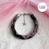 CHIC & ELEGANCE || Bracelet Crocheté Fait Main En Acier Inoxydable Et Perles “Miyuki” - Argenté, Noir, Mix Pink Candy