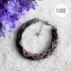 CHIC & ELEGANCE || Bracelet Crocheté Fait Main En Acier Inoxydable Et Perles “Miyuki” - Argenté, Noir, Mix Pink Candy
