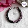 CHIC & ELEGANCE || Bracelet Crocheté Fait Main En Acier Inoxydable Et Perles “Miyuki” - Argenté, Noir, Mix Pink Candy